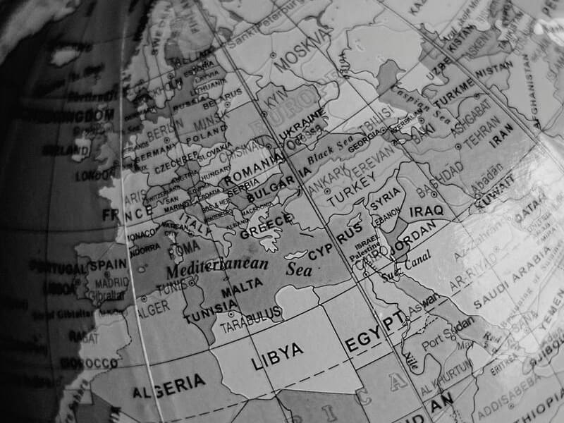 Fragmento de un globo terraqueo