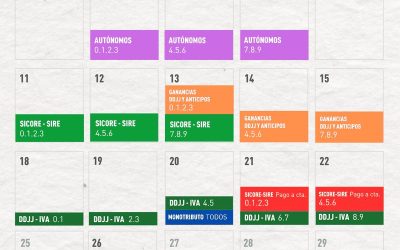 Calendario de vencimientos impositivos